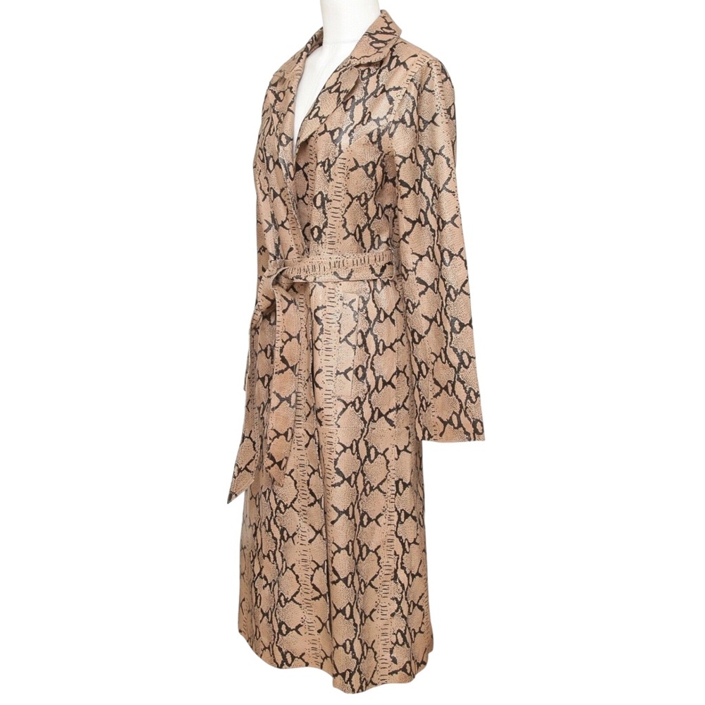 LPA Coat Leather Jacket TRENCH 415 Animal Print M - Picture 3 of 8
